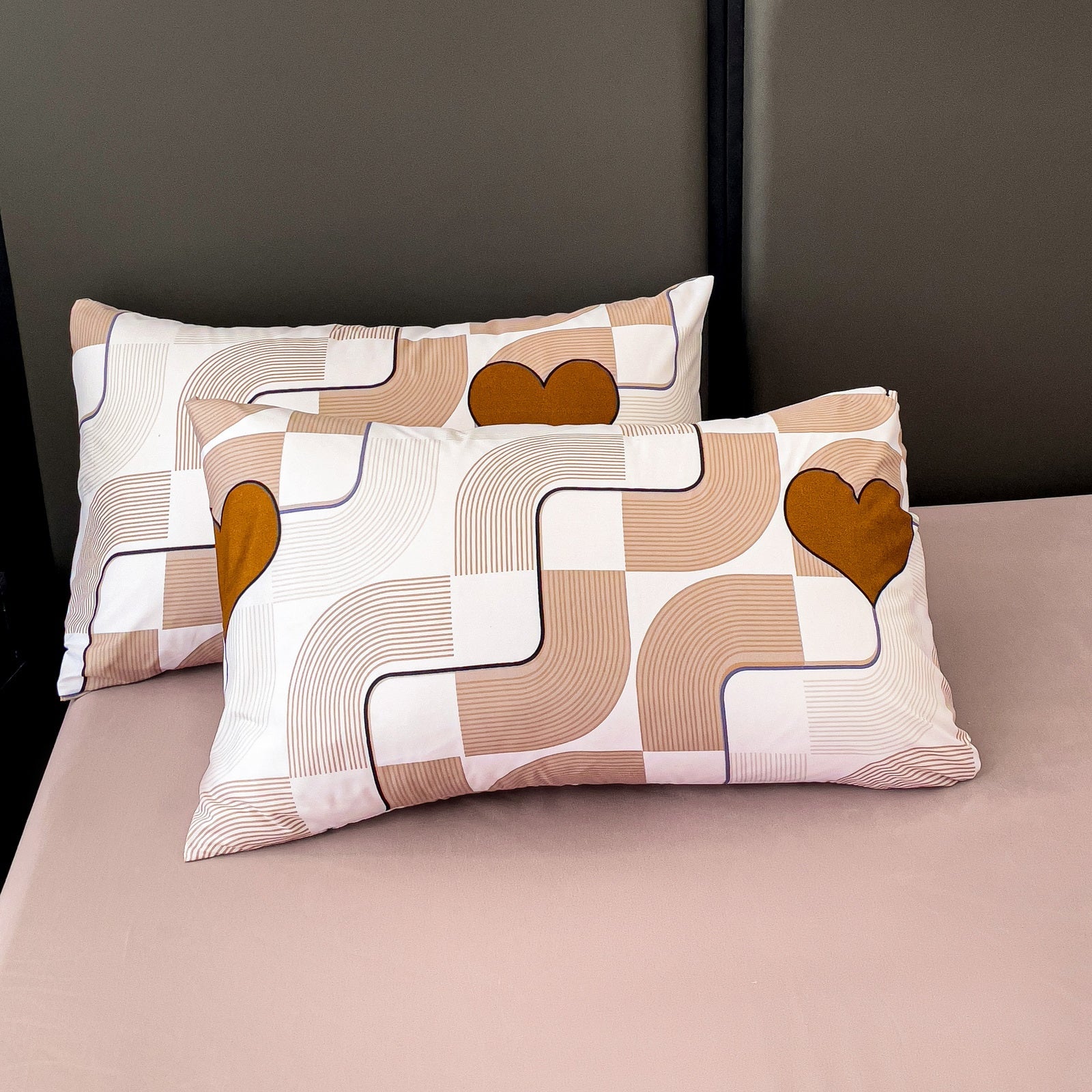 Imagen de Juego de sábanas Sábanas 4 piezas Estampado geométrico en color Cama 90 de Meishida